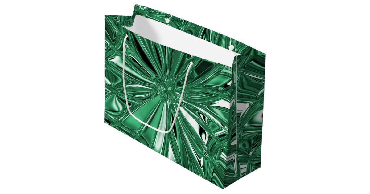 Green Flower Gift Bag