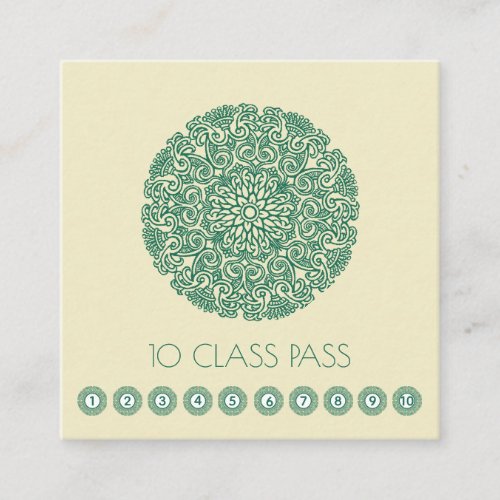 Green Flower Mandala Yoga Loyalty Card