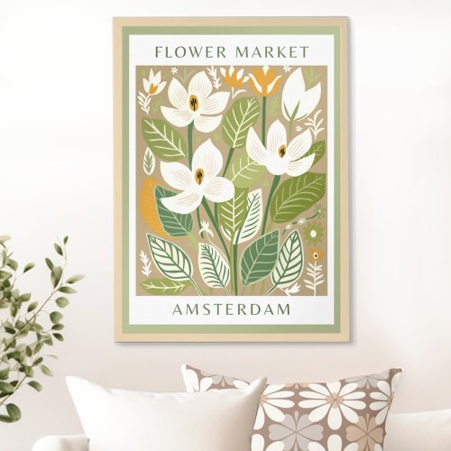 Green Flower Market Printable Poster