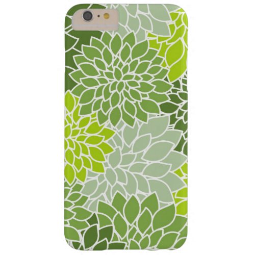 Green Flower Pattern Barely There iPhone 6 Plus Case
