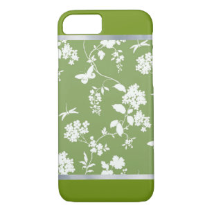 Green Flower Patterned Spring Design iPhone Case