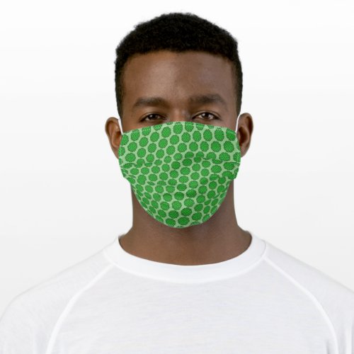 Green Flower Ribbon by Kenneth Yoncich Adult Cloth Face Mask