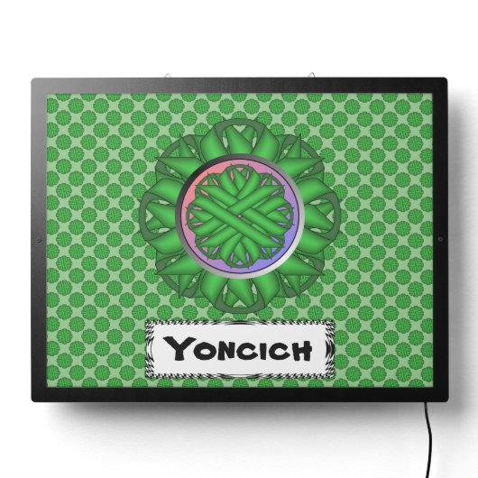 Green Flower Ribbon by Kenneth Yoncich LED Sign (Lights Off)