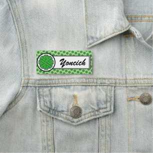 Green Flower Ribbon by Kenneth Yoncich Name Tag