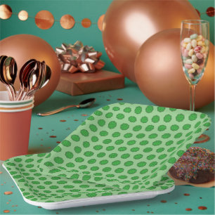 Green Flower Ribbon by Kenneth Yoncich Paper Plates