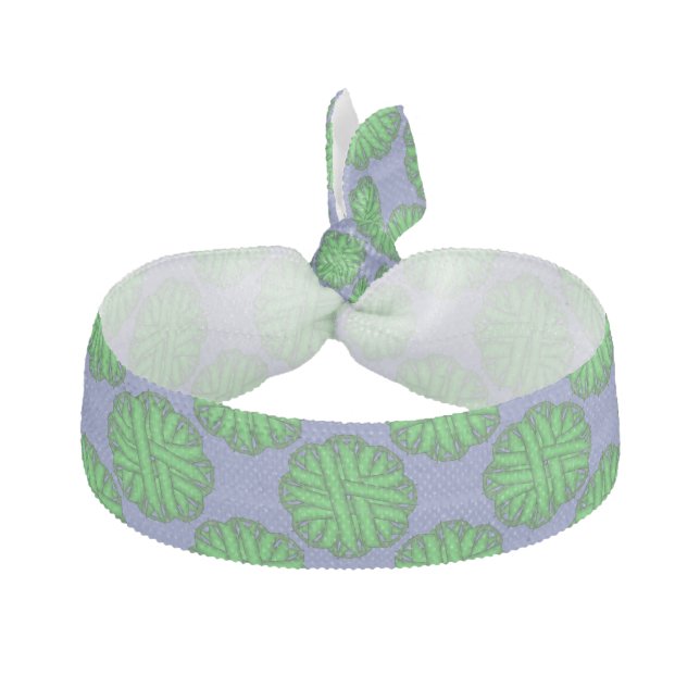 Green Flower Ribbon by Kenneth Yoncich Ribbon Hair Tie (Front)