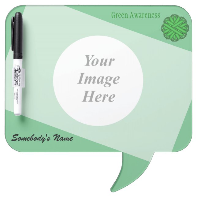 Green Flower Ribbon Template by Kenneth Yoncich Dry Erase Board (Front)