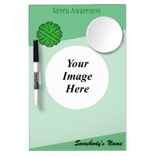 Green Flower Ribbon Template by Kenneth Yoncich Dry Erase Board With Mirror