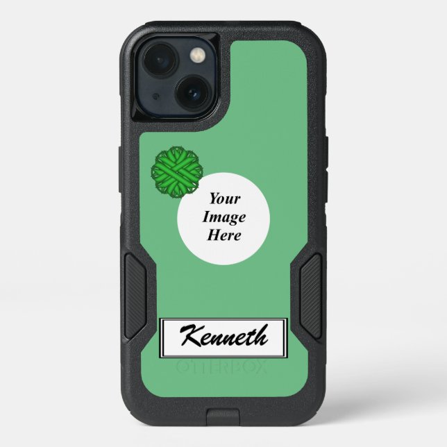 Green Flower Ribbon Template by Kenneth Yoncich Otterbox iPhone Case (Back)