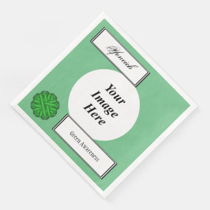 Green Flower Ribbon Template by Kenneth Yoncich Paper Dinner Napkins