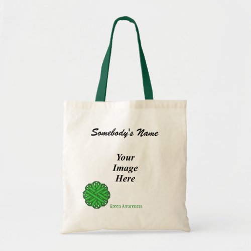 Green Flower Ribbon Template by Kenneth Yoncich Tote Bag