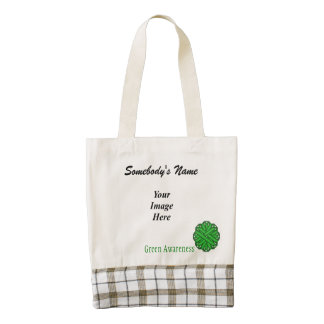 Green Flower Ribbon Template Zazzle HEART Tote Bag