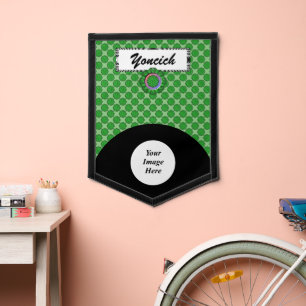 Green Flower Ribbon (v) by Kenneth Yoncich Pennant