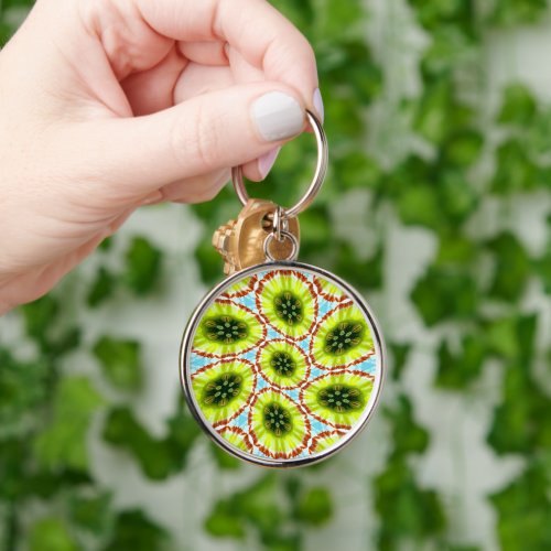 Green Flower Seed Keychain