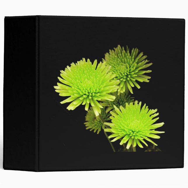 Green Flowers 3 Ring Binder (Front/Spine)