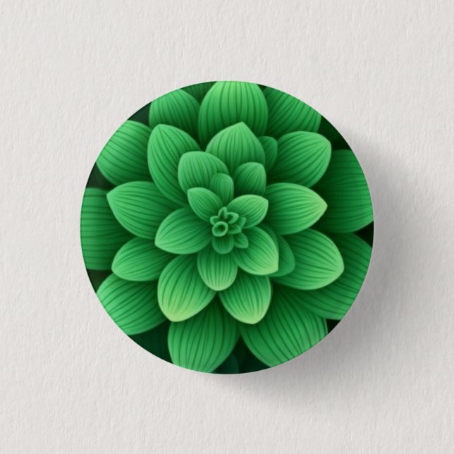 Green Flowers Background-77761 Button (Front)