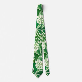 Green flowers, elegant floral design neck tie