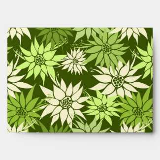 Green Flowers Envelope