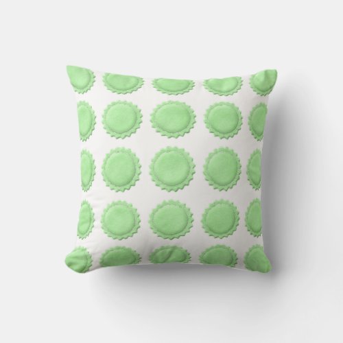 Green Flowers Floral Throw Pillow 