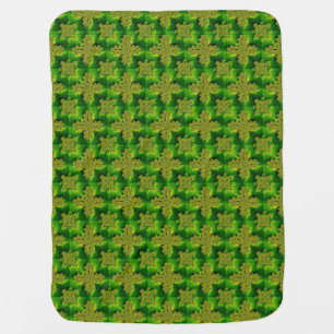 Green Flowers in 3D , Artdeco Baby Blanket
