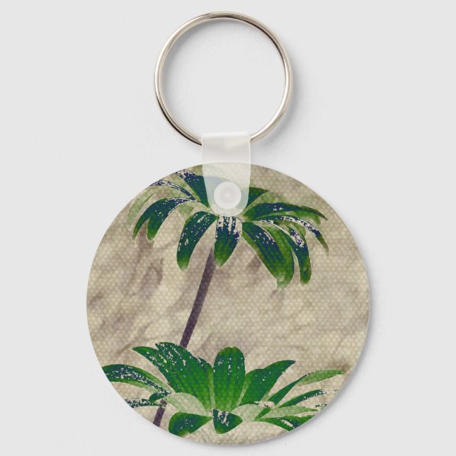 Green Flowers Keychain (Front)