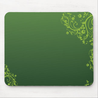 Green Flowers Mouse Pad