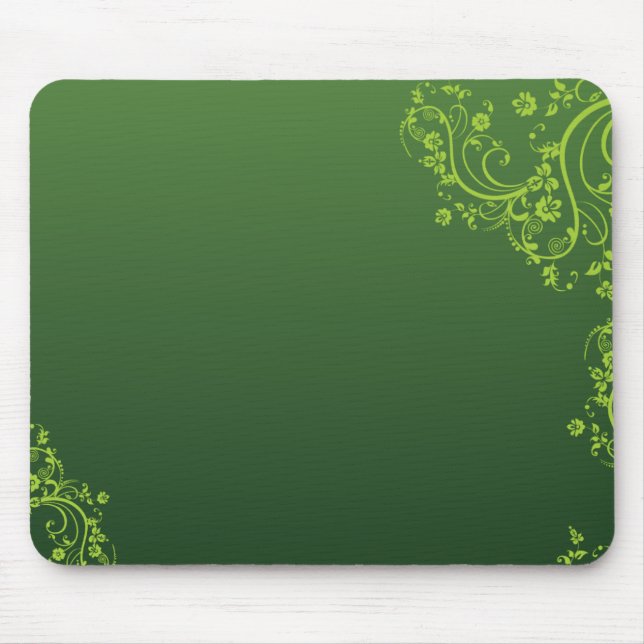 Green Flowers Mouse Pad (Front)
