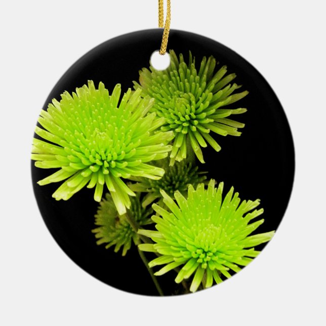 Green Flowers Ornament (Front)