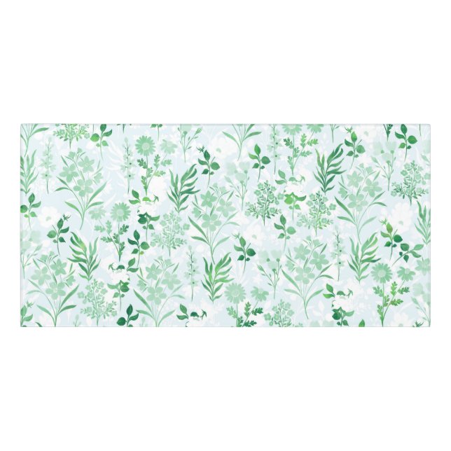 Green Flowers Painting Botanical  Door Sign (Classic Front)