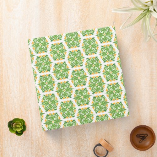 Green Flowers Pattern Of Flowers Floral Pattern 3 Ring Binder