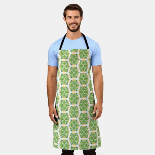 Green Flowers Pattern Of Flowers Floral Pattern Apron