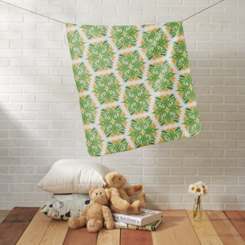 Green Flowers Pattern Of Flowers Floral Pattern Baby Blanket