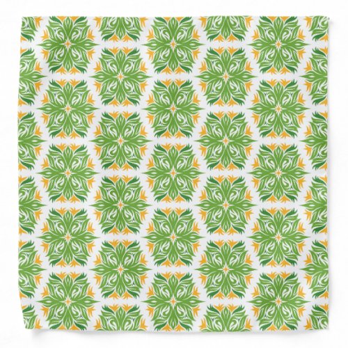 Green Flowers Pattern Of Flowers Floral Pattern Bandana