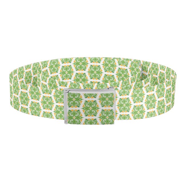 Green Flowers, Pattern Of Flowers, Floral Pattern Belt (Coil)