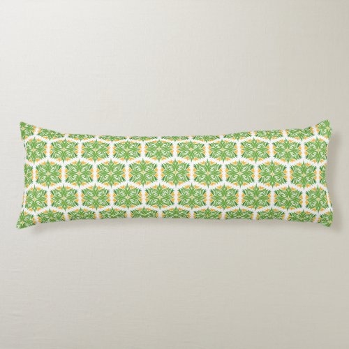 Green Flowers Pattern Of Flowers Floral Pattern Body Pillow