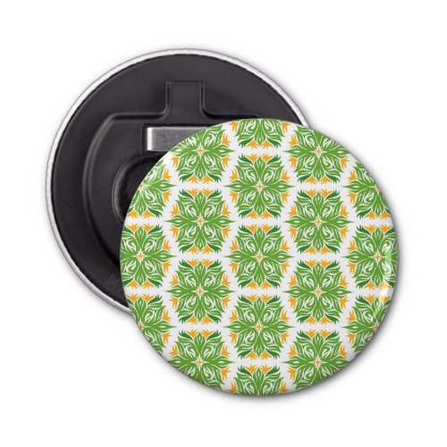 Green Flowers Pattern Of Flowers Floral Pattern Bottle Opener