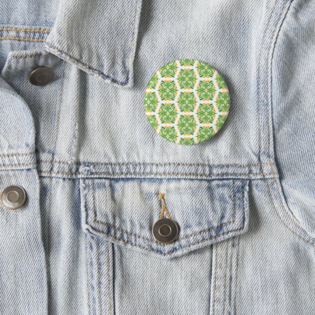 Green Flowers, Pattern Of Flowers, Floral Pattern Button (In Situ)