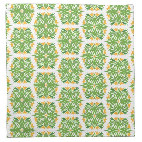 Green Flowers Pattern Of Flowers Floral Pattern Cloth Napkin