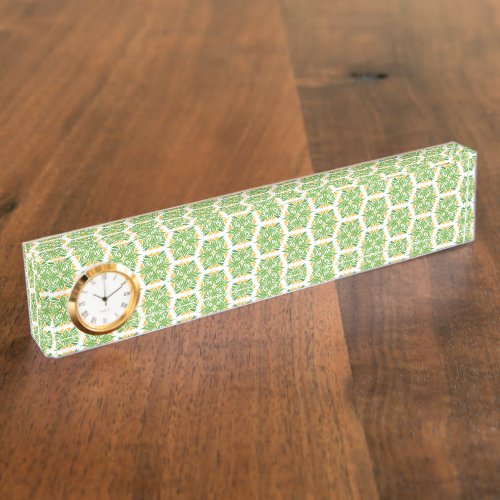 Green Flowers Pattern Of Flowers Floral Pattern Desk Name Plate