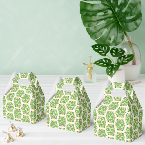 Green Flowers Pattern Of Flowers Floral Pattern Favor Boxes