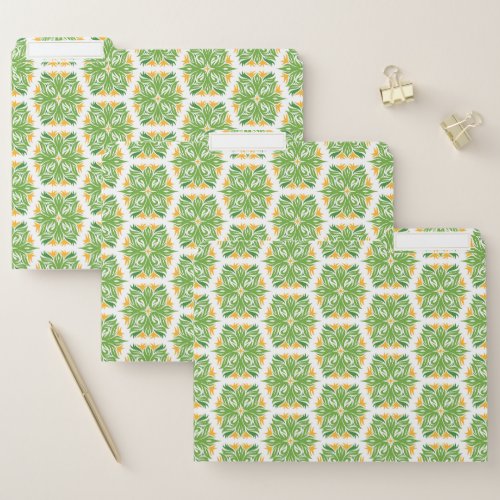 Green Flowers Pattern Of Flowers Floral Pattern File Folder