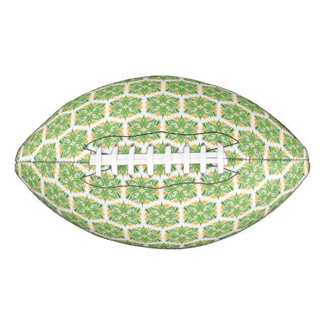Green Flowers, Pattern Of Flowers, Floral Pattern Football (Front)