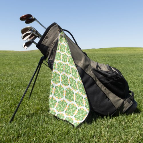 Green Flowers Pattern Of Flowers Floral Pattern Golf Towel