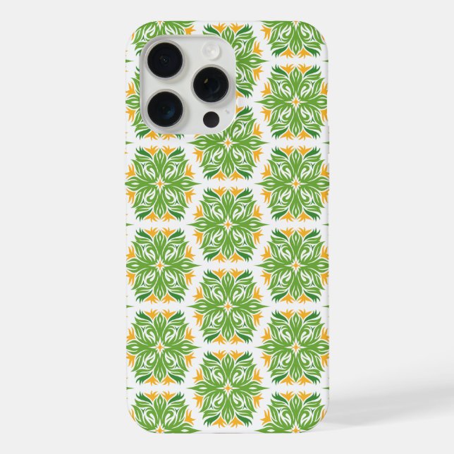 Green Flowers, Pattern Of Flowers, Floral Pattern Iphone Case (Back)