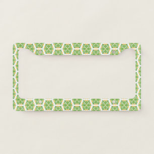 Green Flowers, Pattern Of Flowers, Floral Pattern License Plate Frame