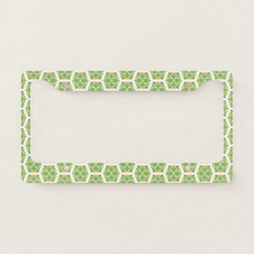 Green Flowers Pattern Of Flowers Floral Pattern License Plate Frame