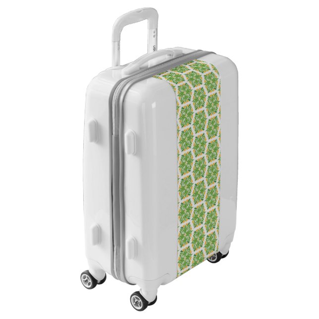 Green Flowers, Pattern Of Flowers, Floral Pattern Luggage (Rotated Left)