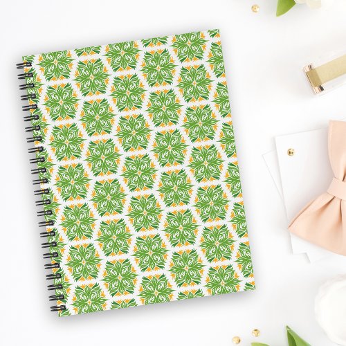 Green Flowers Pattern Of Flowers Floral Pattern Notebook