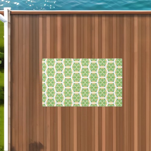 Green Flowers Pattern Of Flowers Floral Pattern Outdoor Rug