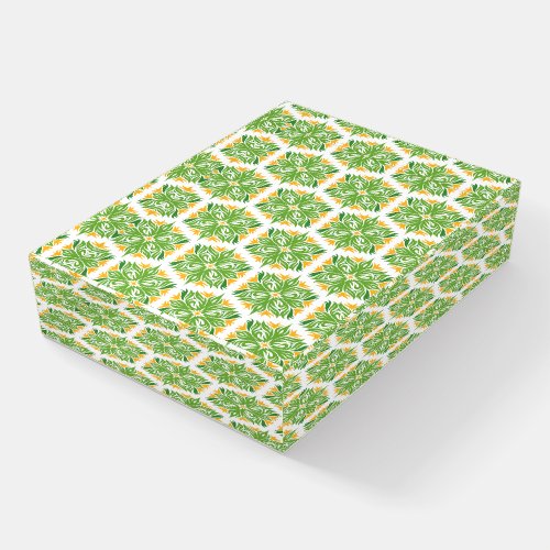 Green Flowers Pattern Of Flowers Floral Pattern Paperweight